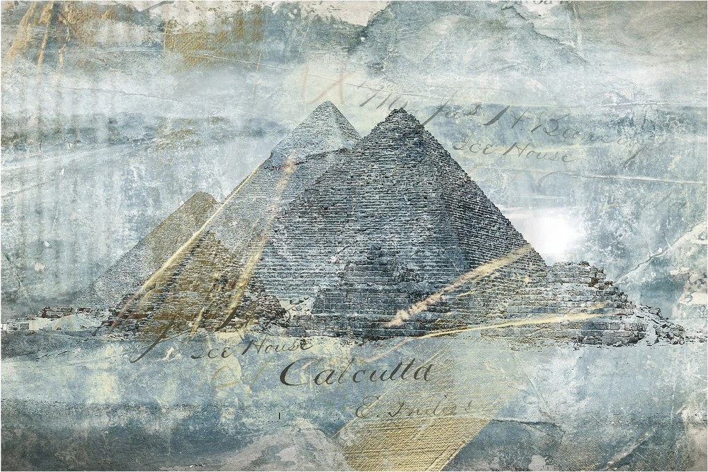 Obraz - Pyramídy v modrom filtri (90x60 cm)
