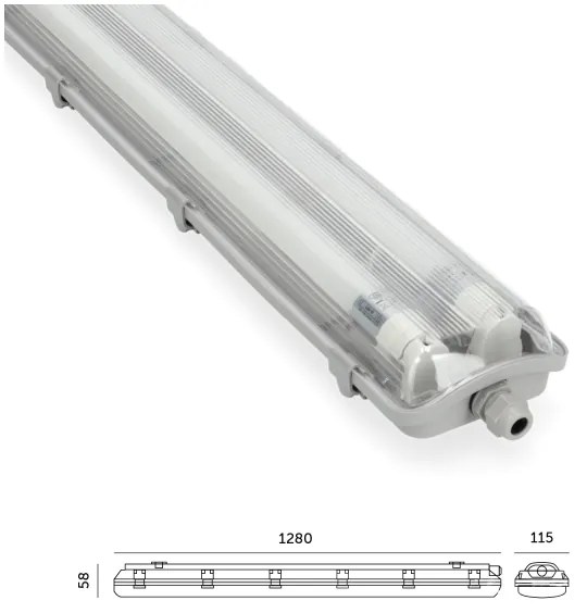 Brilagi - LED Tech. zářivkové svítidlo OPTIMA T8 2xG13/18W/230V IP65, 110 ks