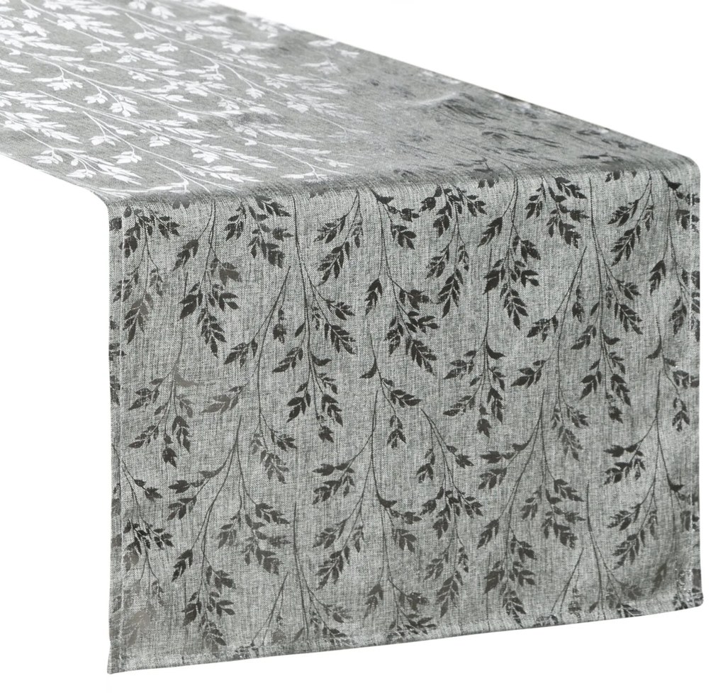 BEHÚŇ NA STÔL SIMONA 40X140 CM STRIEBORNÝ