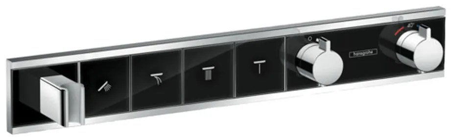 Hansgrohe RainSelect, batéria pod omietku na 4 spotrebiče, čierna/chrómová, HAN-15357600