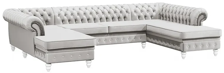 PROXIMA.store - Luxusná sedačka CHESTERFIELD LONG U FARBA NÔH: čierna, DRUH LÁTKY: TORRE - 17, FARBA OZDOBNÝCH ŠPENDLÍKOV: barok