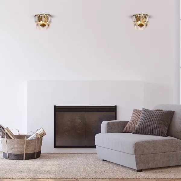 Krištáľové nástenné svietidlo CHELSEA 2xE14/40W/230V zlatá