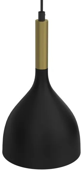 Luster na lanku NOAK 2xE27/15W/230V čierna/zlatá