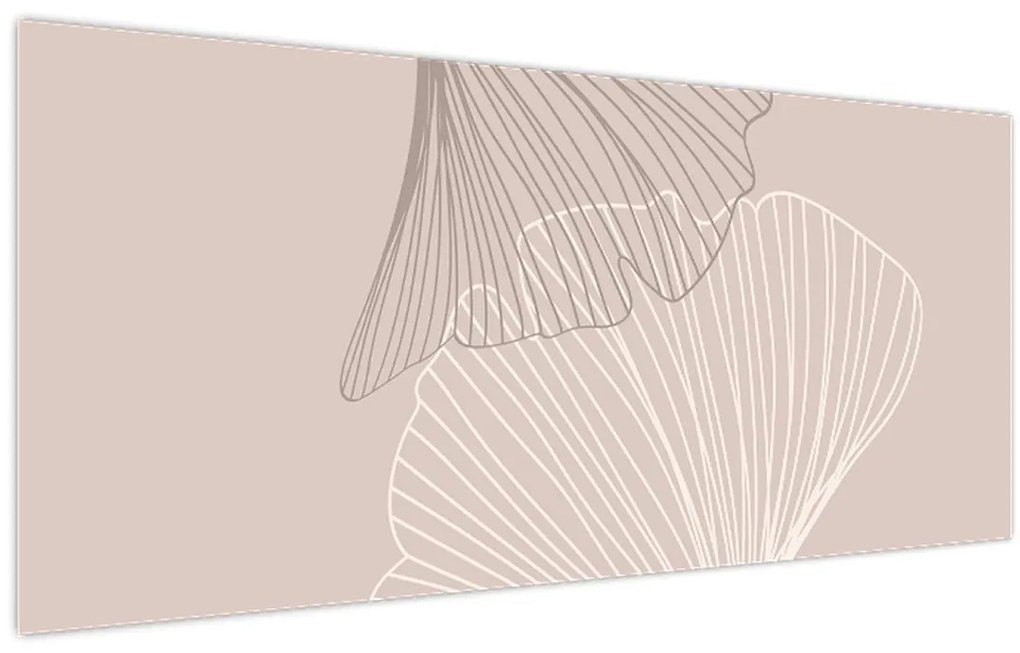 Obraz - Béžové listy N⁰2 (120x50 cm)
