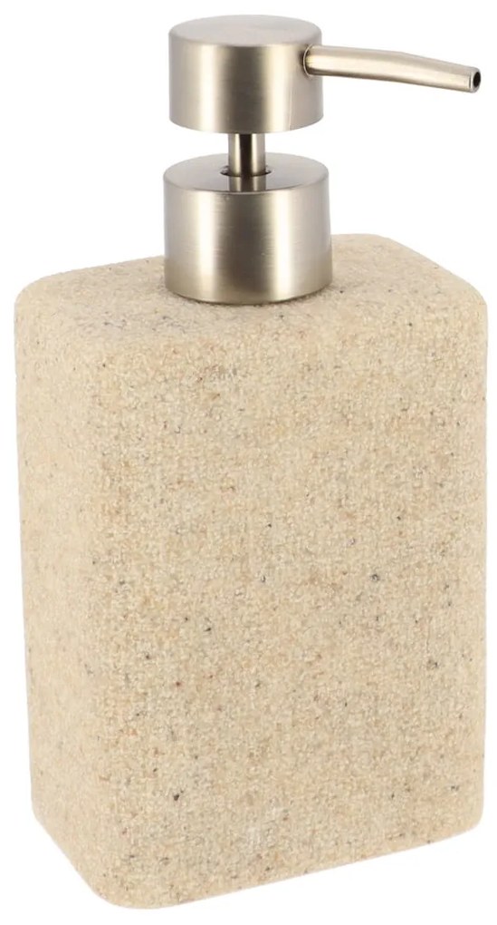 Dávkovač mydla Fiorillo, piesková/s prvkami vo farbe nerez, 360 ml