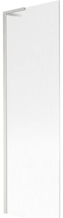 Mexen Next L, 1-krídlová vaňová zástena 60 x 150 cm, 6mm sklo s rebrovým vzorom, 6mm číre sklo, profil brúsená oceľ, 895-060-000-03-09-97