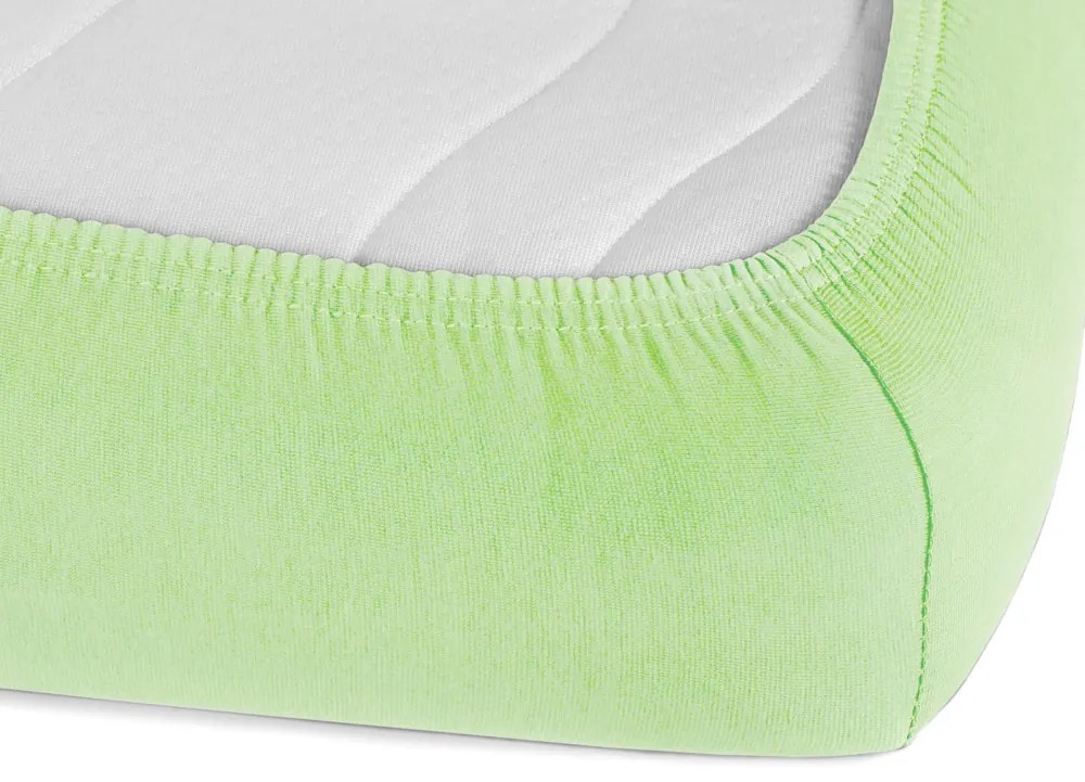 Detské jersey napínacie prestieradlo do postieľky JR-018 Pastelovo zelené 70 x 140 x 10 cm - do postieľky