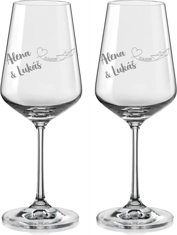 Svadobné poháre na víno Plavba 2 ks