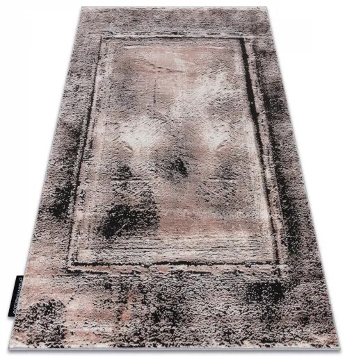 Moderný koberec DE LUXE 634 Rám vintage - Štrukturálny sivo / ružový