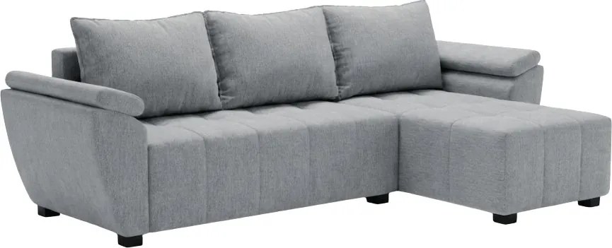 Rozkladacia obojstranná sedacia súprava do L LIVARO 251x140 cm, svetlosivá