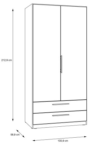 Šatníková skriňa MARO 100x213 cm dub artisan