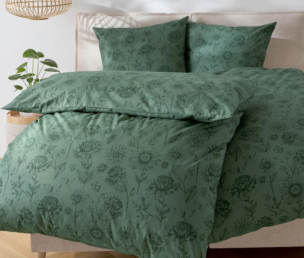 Posteľná bielizeň renforcé, štandardná veľkosť, zelená