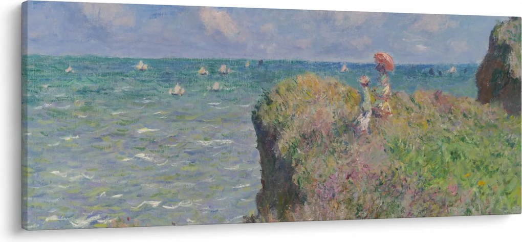 Obraz - Claude Monet, Cliff Walk at Pourville, reprodukcia (120x50 cm)