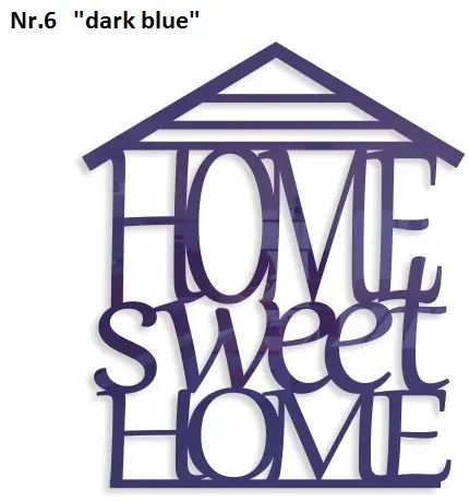Home sweet home dekoračný nápis na stenu modrá