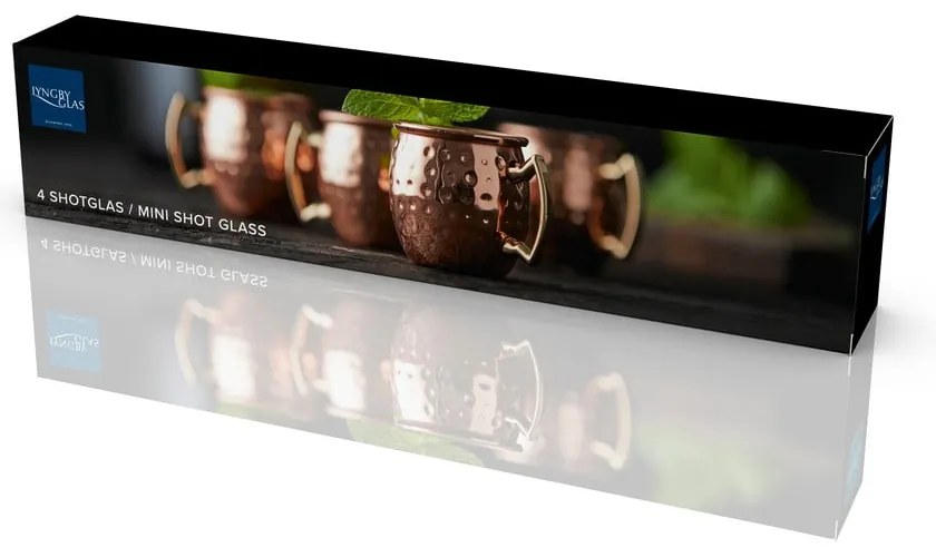 Oceľové hrnčeky v súprave 4 ks v medenej farbe 80 ml Moscow Mule – Lyngby Glas