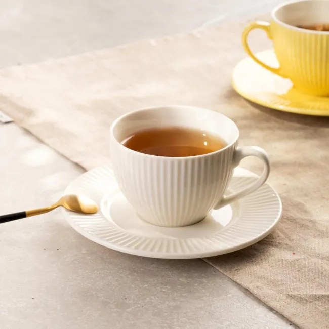 Šálka SIENA s podšálkou, biela 733284 240 ml