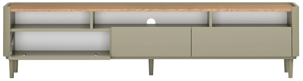 TV stolík Elivo 200 cm na nožičkách - eukalyptus / dub baltic dune