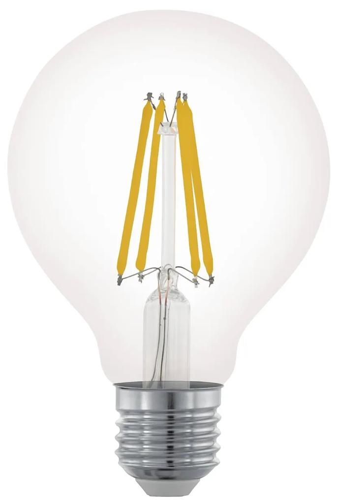 EGLO Filamentová stmievateľná LED žiarovka, E27, G80, 7,5 W, 806lm, 2700K, teplá biela