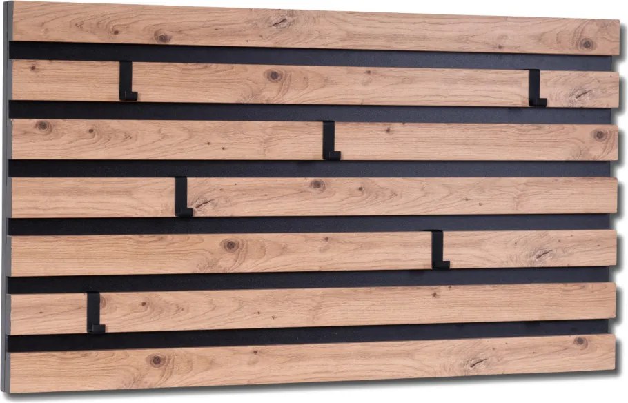Vešiak na stenu Tip, dub artisan/čierny