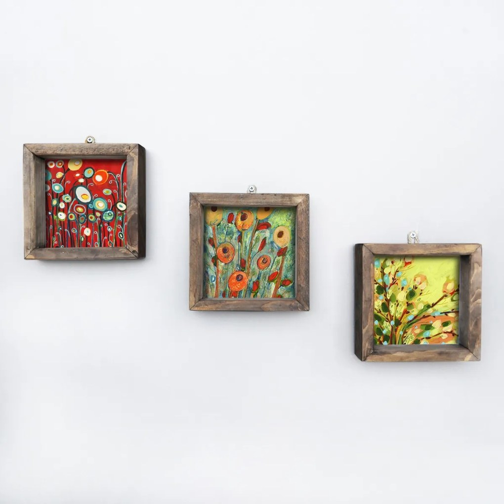 Sada obrazov Kvety 15x15 cm 3 ks