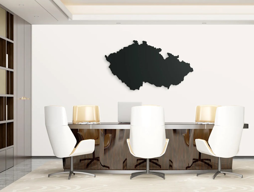 drevko Mapa ČR na stenu Rozmer obrazu: 37 x 65 cm, Farba dekorácie: Čierna
