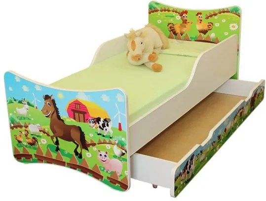 MAXMAX Detská posteľ so zásuvkou 200x90 cm - FARMA 200x90 pre všetkých ÁNO