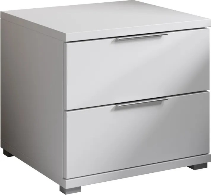 Nočný stolík s 2 zásuvkami Smilla, výška 43 cm, biely