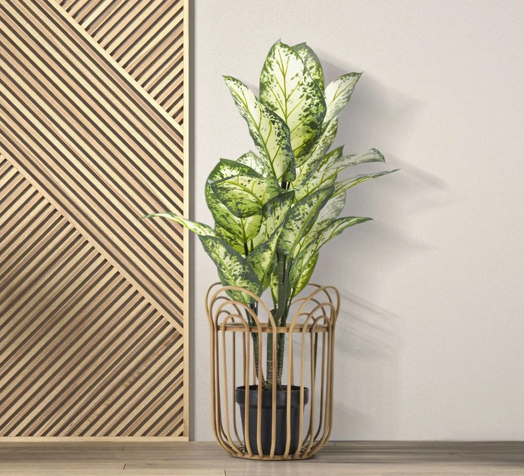 Proutěný obal na květináč Panama 31,5 cm hnědý