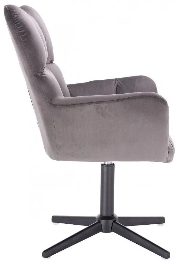 LuxuryForm DESIGN Kreslo AURORA VELUR na čiernom kríži - tmavo šedé