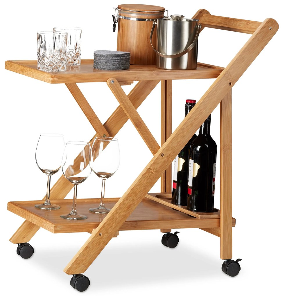 Kuchynský servírovací vozík RD2164, bambus