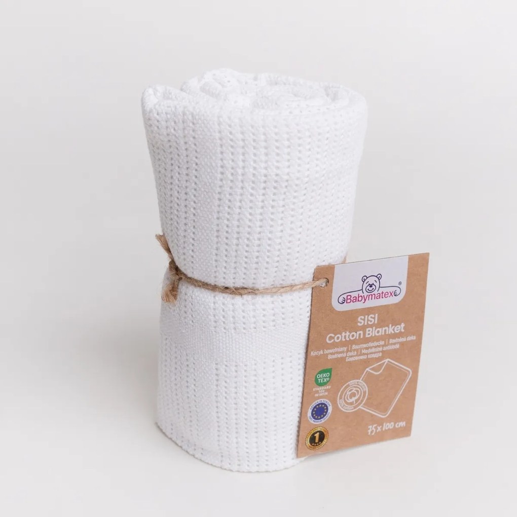 Babymatex Detská deka Sisi biela, 75 x 100 cm