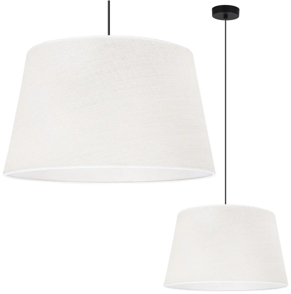Závesné svietidlo Juta, 1x biele jutové tienidlo, (fi 44cm), b
