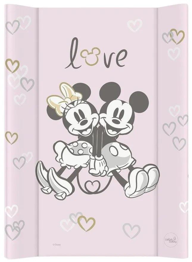 CebaBaby- Prebaľovacia podložka s pevnou doskou dvojhranná DISNEY 50x70 cm ružová AG0251