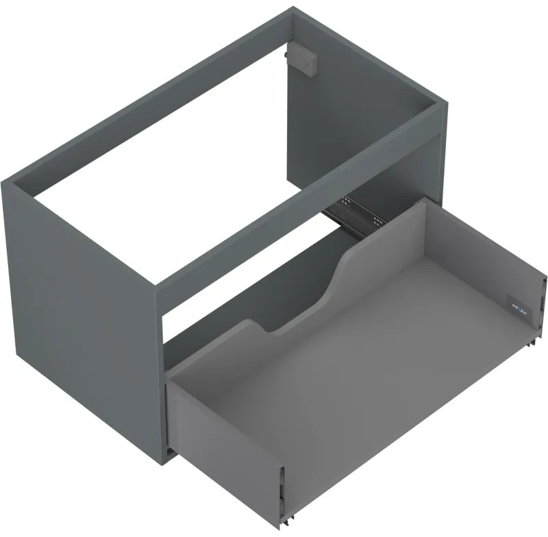 Mexen Box-A, závesná skrinka 80 cm, 1 zásuvka, grafitová matná, 91AX0-0800-470-1-66