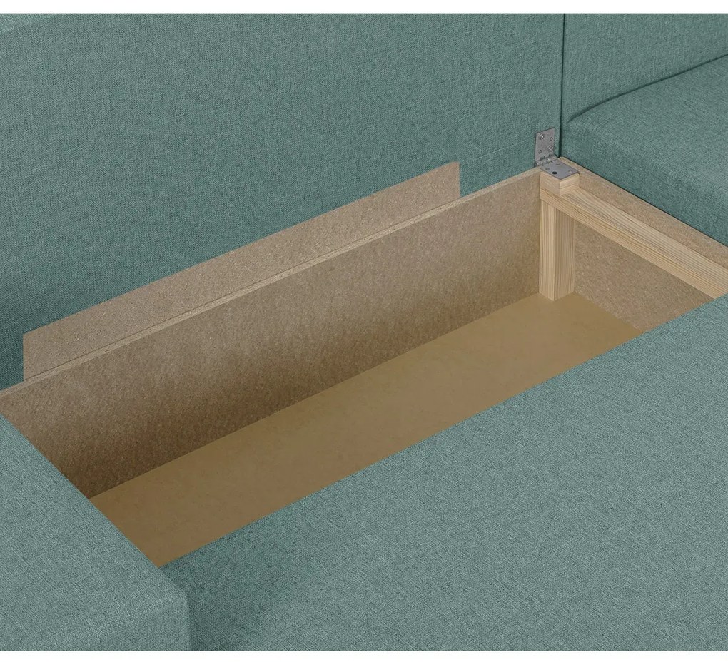 Rozkládací rohová sedací souprava MODO3 + 2 Taburety Mentolová