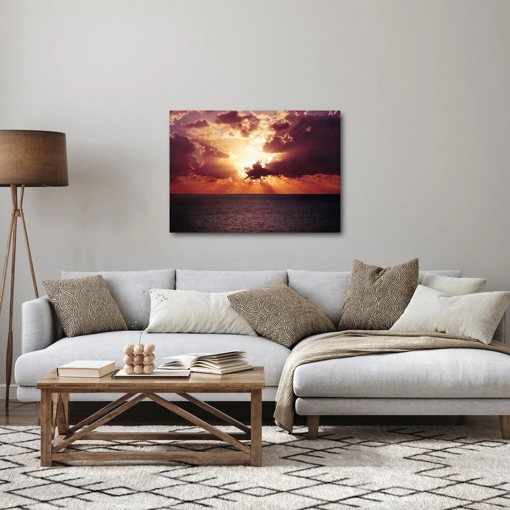 Obraz slnko za mrakmi (70x50 cm)