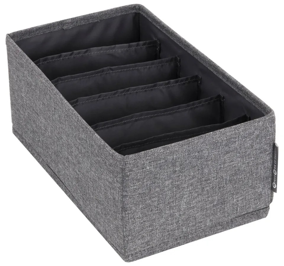 Sivý organizér do zásuvky s priehradkami Bigso Box of Sweden Drawer, 16,5 x 11 cm