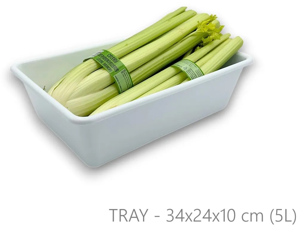 Súprava 3 úložných boxov do chladničiek a špájz, 3 ks, TRAY – biela