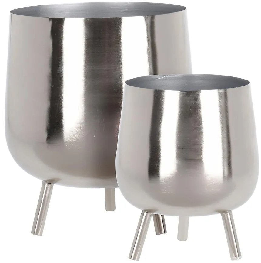 Sada 2 kovových kvetináčov