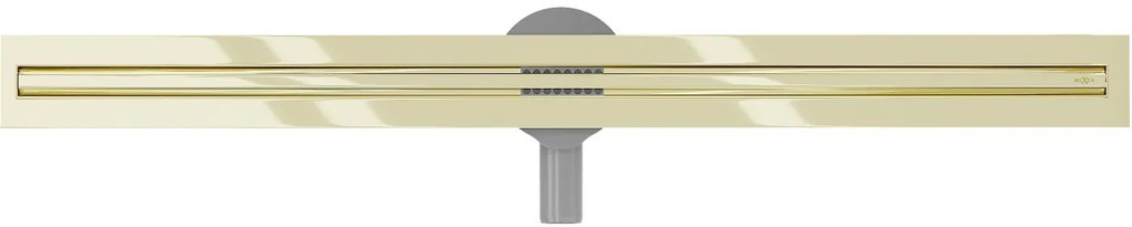 Mexen Flat nerezový sprchový žľab s rotačným 360° sifónom 100 cm, vzor SLIM, zlatá, 1541100