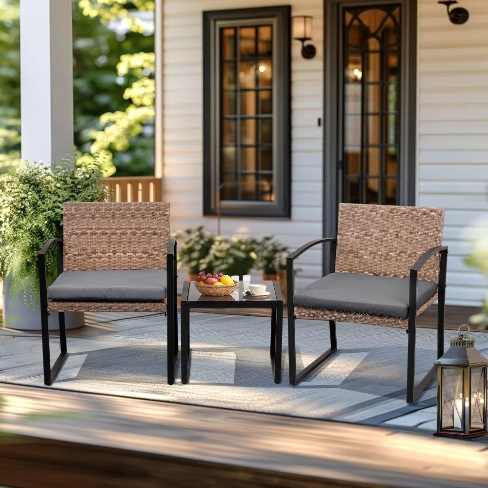 Set záhradného nábytku 3-dielny Avenberg BELFORD hnedá/sivá