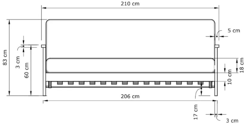 Rozkládací pohovka MEXICO 02 210 cm z - výber z 10 prevedení