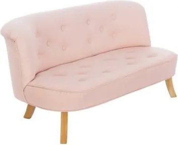 Detská sedačka ľanová púdrovo ružová 25 cm Biela