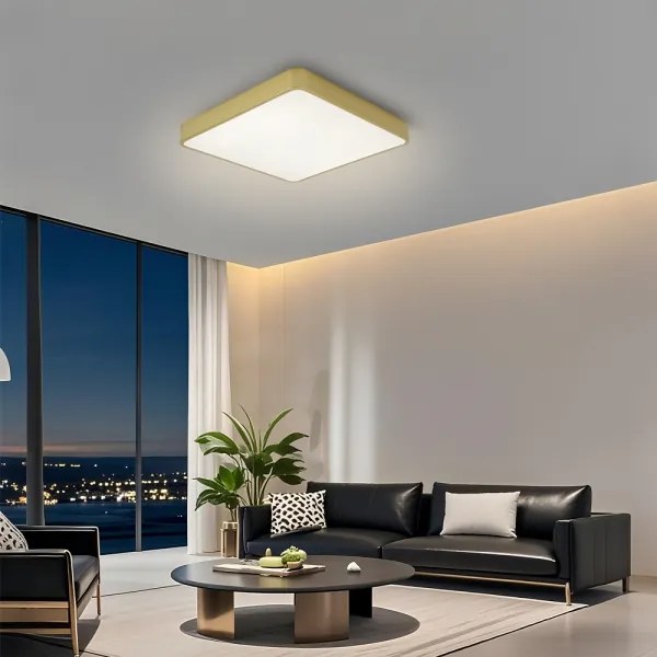 Brilagi-LED stmievateľné stropné svietidlo POOL LED/36W/230V 3000-6000K 40x40 cm zlaté + diaľkové ovládanie