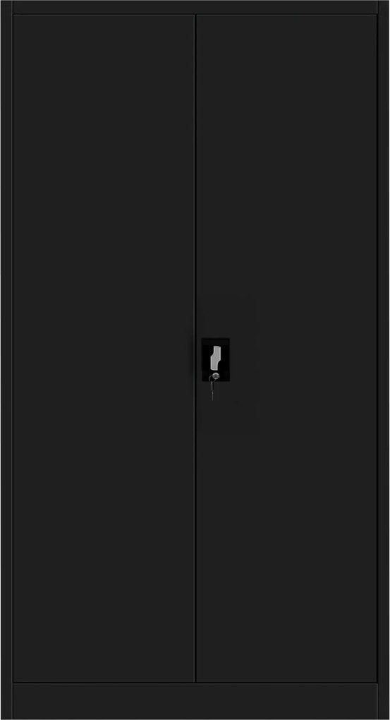 Kovová skriňa na dokumenty s vnútornou priehradkou, čierna, 900x1850x450 mm: TOMASZ