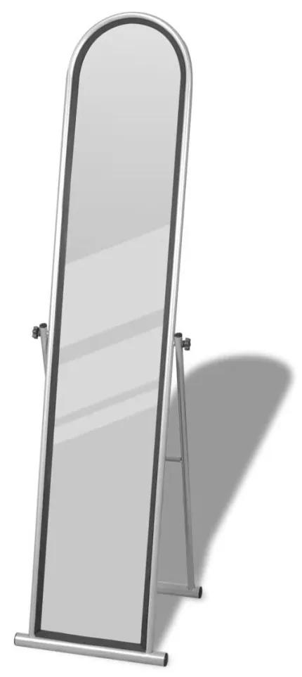 vidaXL Voľne stojace podlahové obdĺžnikové zrkadlo sivé
