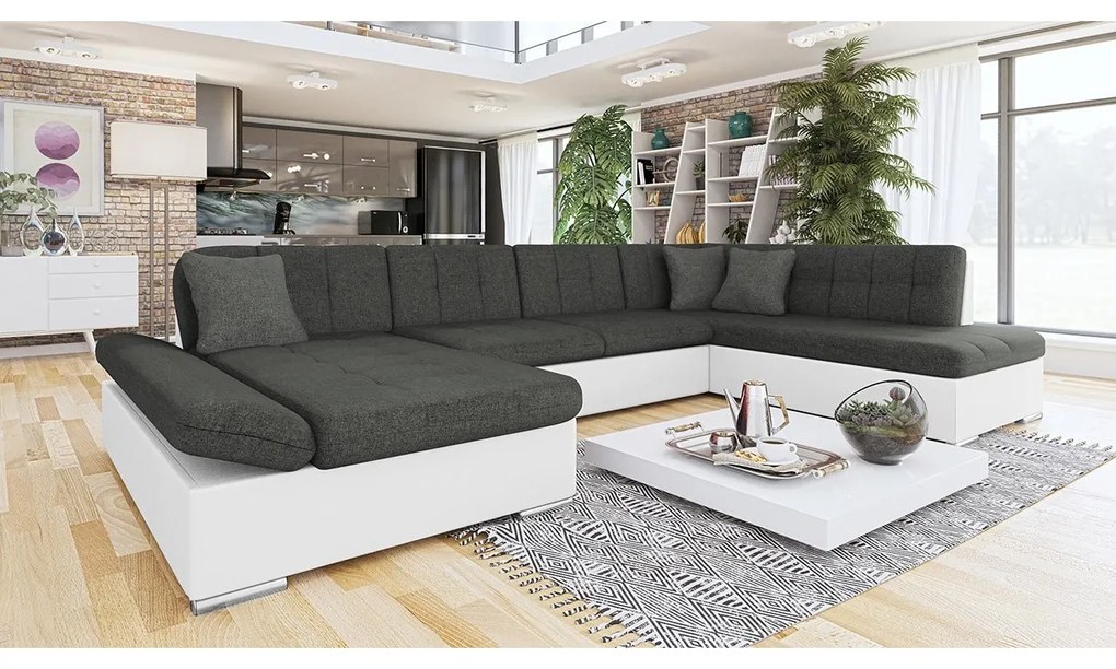 Rohová sedacia súprava Genero Sale, Dostupné poťahy: ekokoža Soft 011 + Lux 06 + Lux 5, Strana: Ľavá