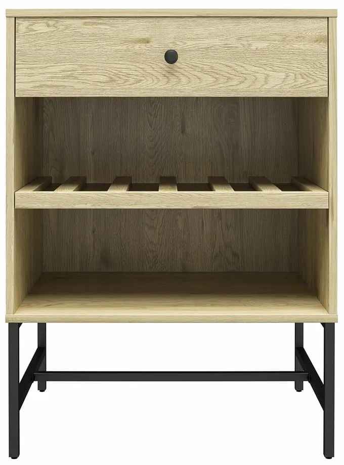 Vinotéka v dekore borovice v prírodnej farbe na 6 fliaš, 60x83 cm Tamlin - Queer Eye