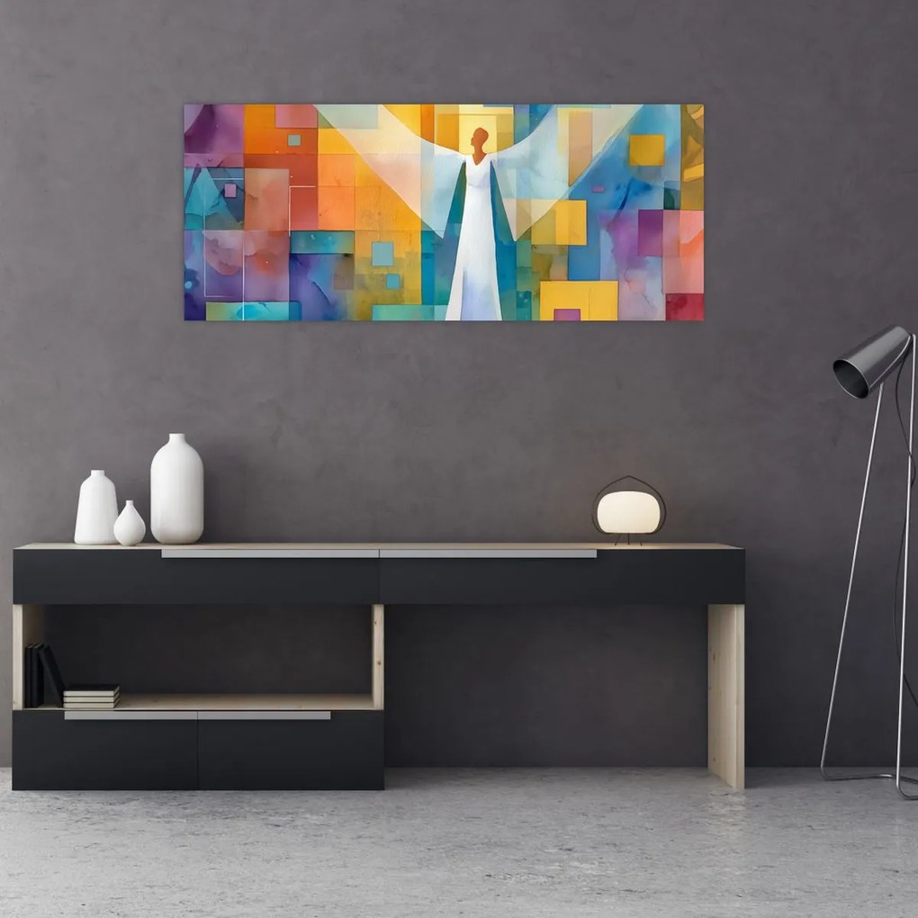 Obraz - Geometrický anjel (120x50 cm)