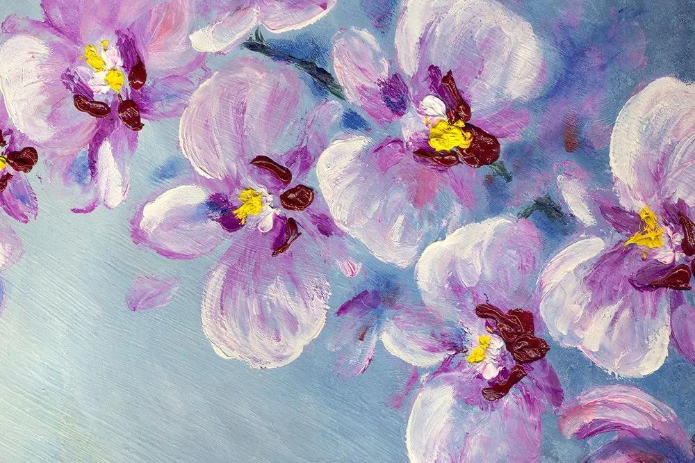 Samolepiaca tapeta nežné kvety v odtieňoch fialovej